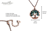 Copper Emerald Tree of Life Crystal Necklace (May)