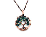 Copper Emerald Tree of Life Crystal Necklace (May)