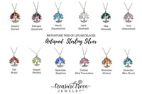 Silver Ruby Tree of Life Crystal Necklace (July)