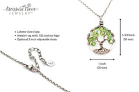 Silver Ruby Tree of Life Crystal Necklace (July)