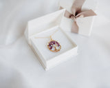 Gold Ruby Tree of Life Crystal Necklace (July)